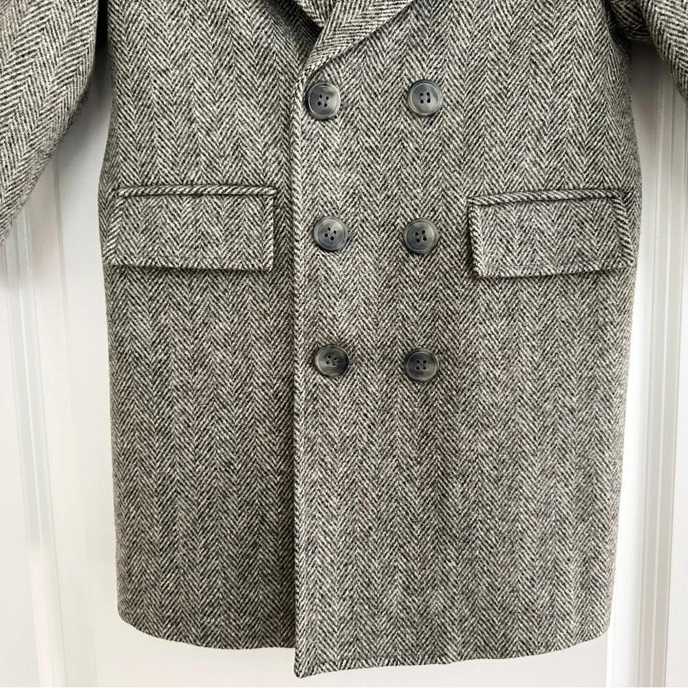 Girls Vintage Imp Originals Wool Tweed Double Breasted Pea Coat - Velvet / Fall